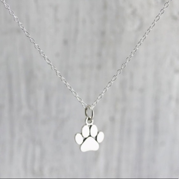 LAST ONE! Dog Cat Paw Necklace Silver - Picture 2 of 3